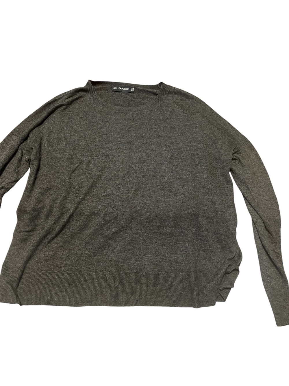 Zara Knit Women’s Dark Grey Crewneck Sweater